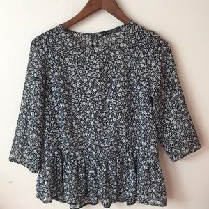 Floral peplum blouse